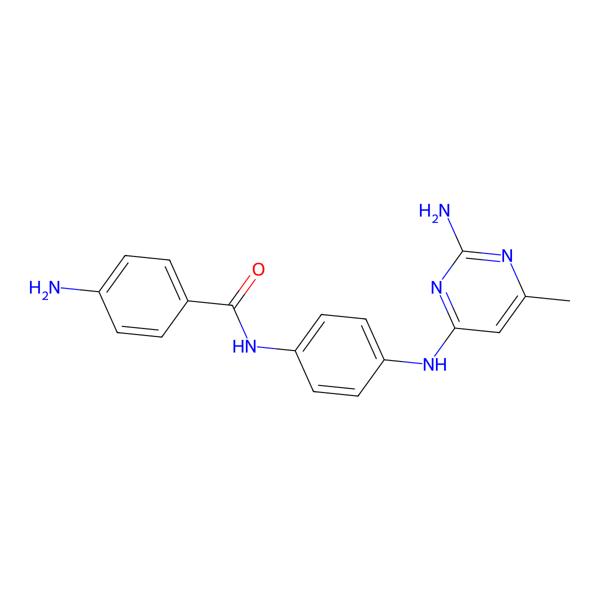 4-Amino-N-(4-((2-amino-6-methylpyrimidin-4-yl)amino)phenyl)benzamide molecular structure, CAS 1020150-22-4