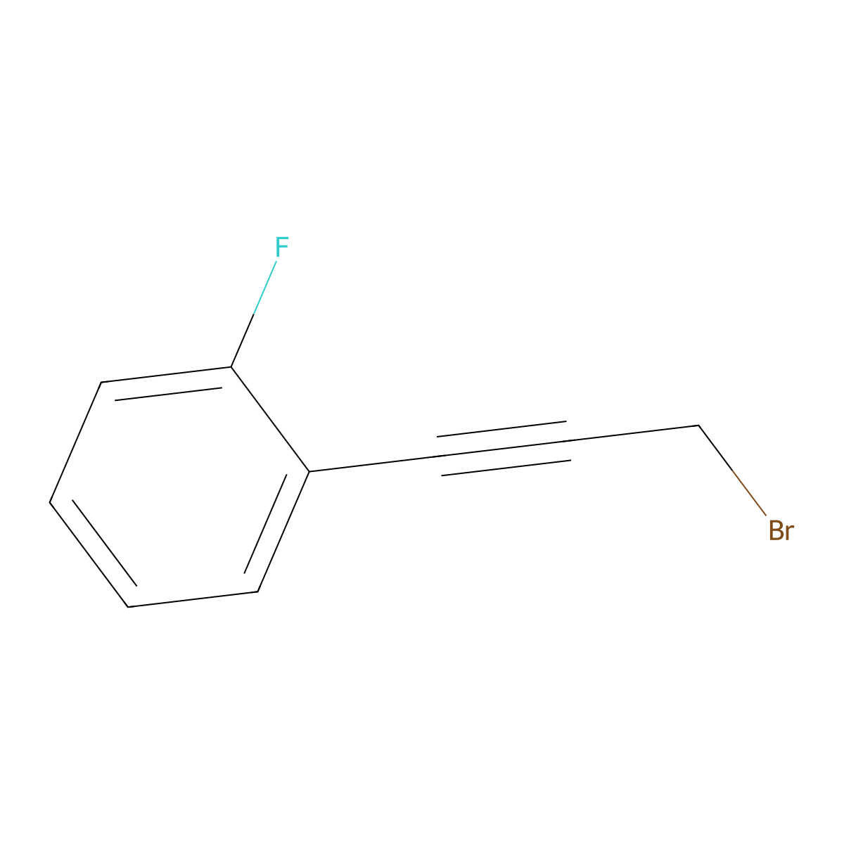 1-(3-Bromoprop-1-yn-1-yl)-2-fluorobenzene molecular structure, CAS 1020153-63-2