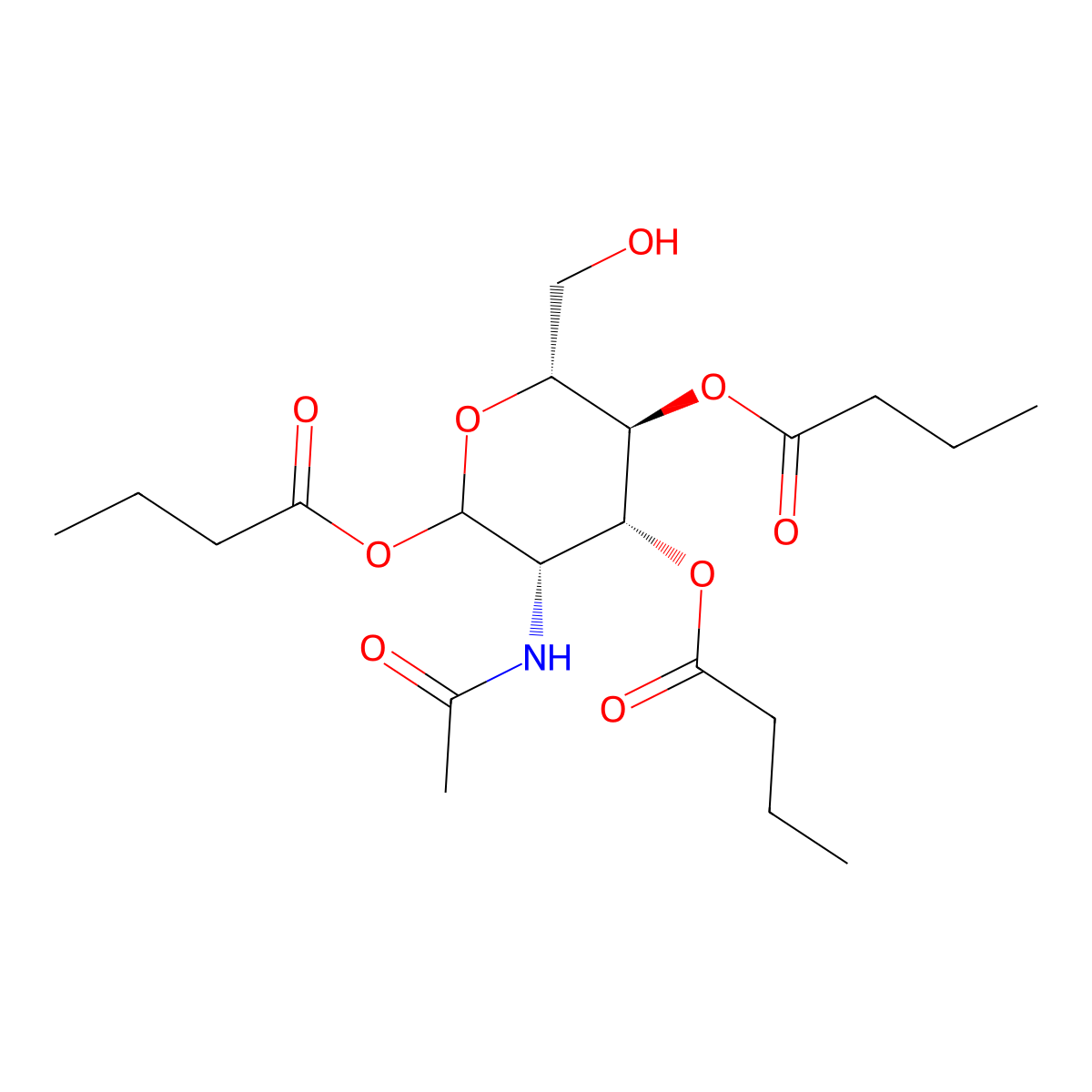 2-Acetamido-1,3,4-tri-O-butanoyl-2-deoxy-D-mannopyranose, 95% molecular structure, CAS 1020166-63-5