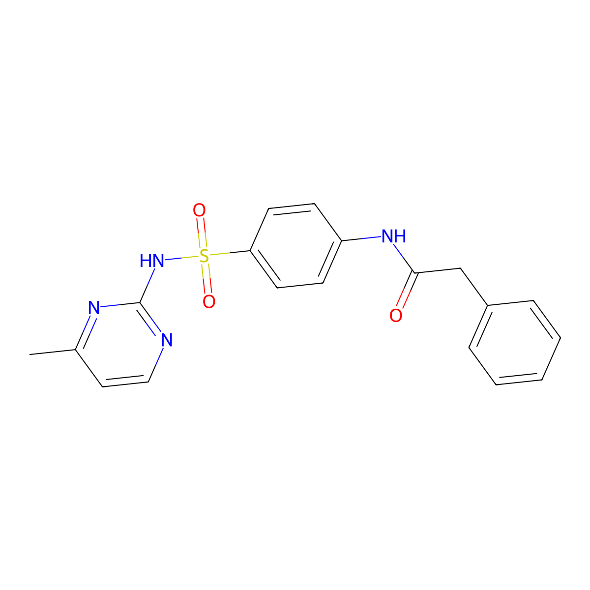 N-{4-[(4-methylpyrimidin-2-yl)sulfamoyl]phenyl}-2-phenylacetamide molecular structure, CAS 102017-63-0