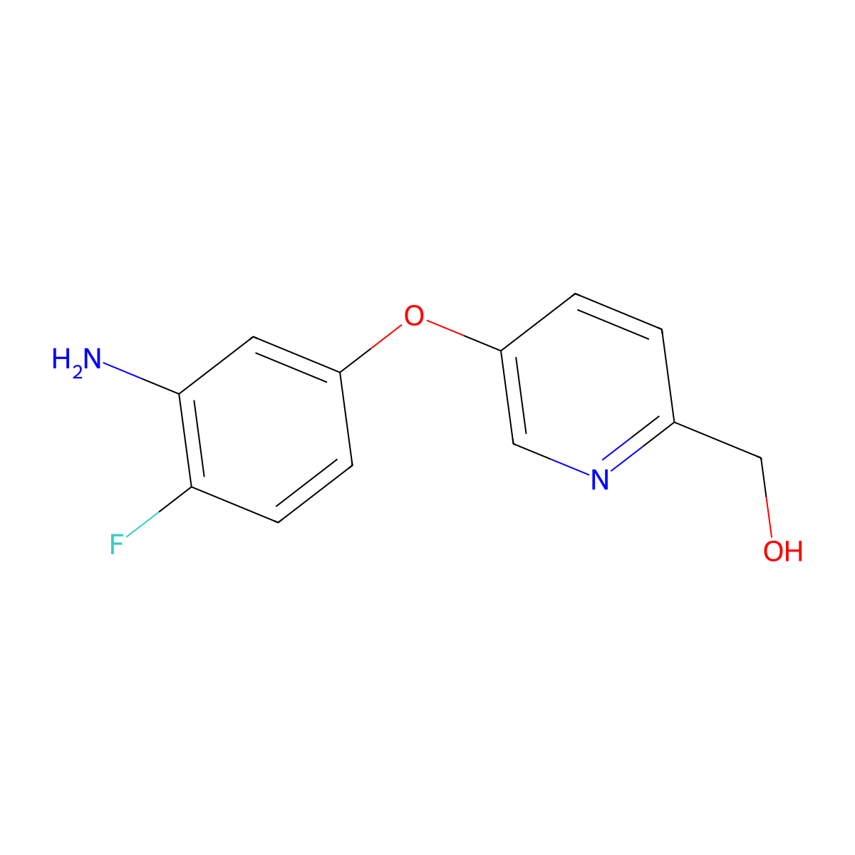 (5-(3-Amino-4-fluorophenoxy)pyridin-2-yl)methanol molecular structure, CAS 1020172-95-5