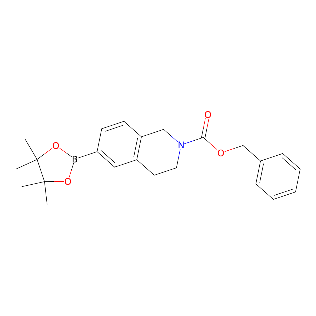 benzyl 6-(4,4,5,5-tetramethyl-1,3,2-dioxaborolan-2-yl)-3,4-dihydroisoquinoline-2(1H)-carboxylate molecular structure, CAS 1020174-05-3