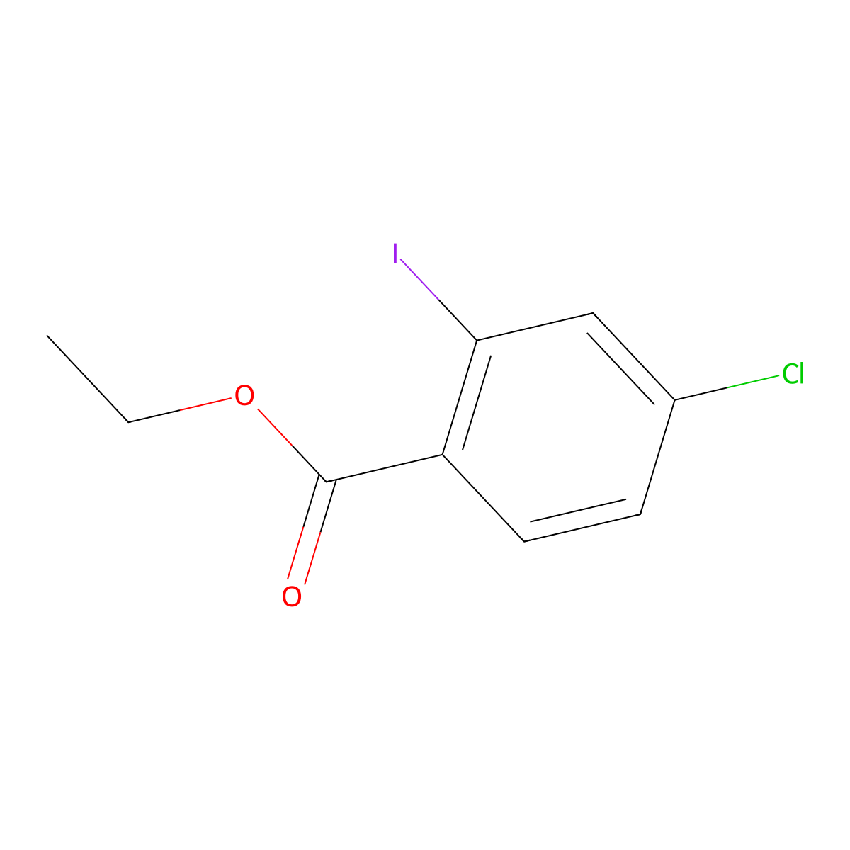 Ethyl 4-chloro-2-iodobenzoate molecular structure, CAS 1020174-06-4