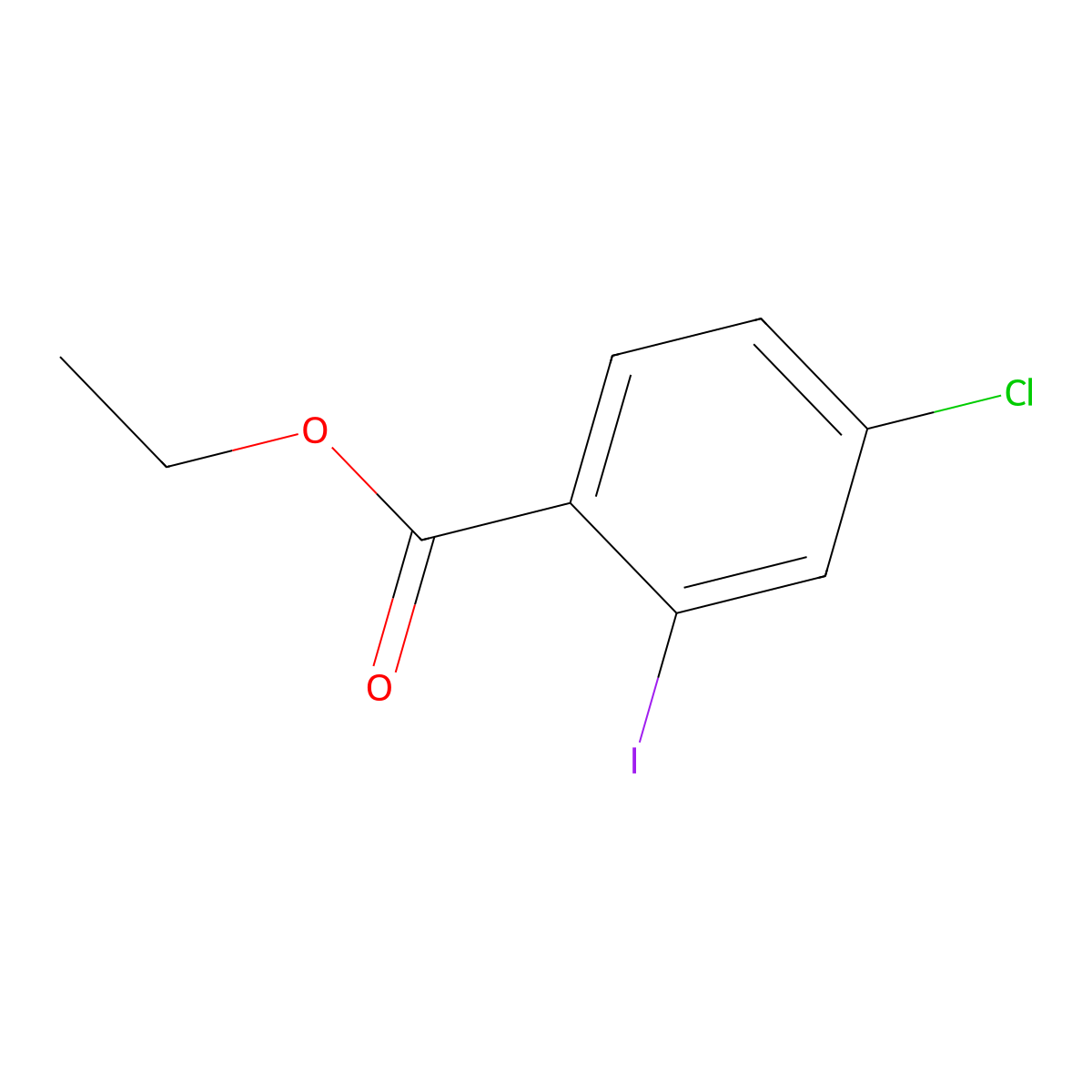 Ethyl 4-chloro-2-iodobenzoate molecular structure, CAS 1020174-06-4