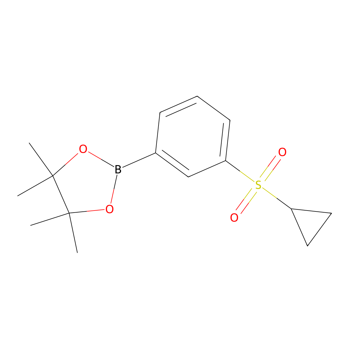 2-(3-(Cyclopropylsulfonyl)phenyl)-4,4,5,5-tetramethyl-1,3,2-dioxaborolane molecular structure, CAS 1020206-37-4