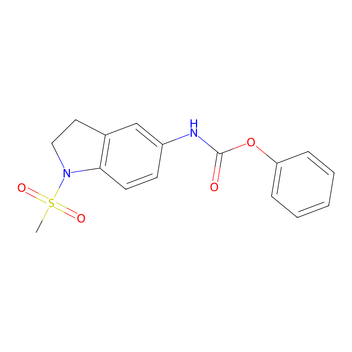 phenyl [1-(methylsulfonyl)-2,3-dihydro-1H-indol-5-yl]carbamate molecular structure, CAS 1020241-32-0
