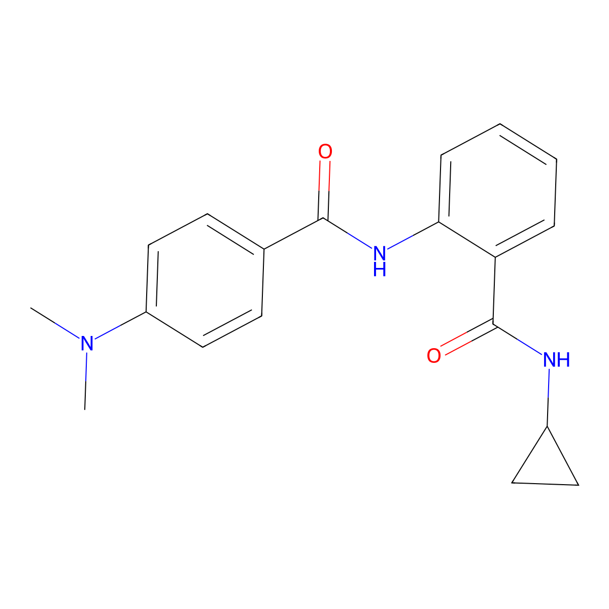 N-cyclopropyl-2-[[4-(dimethylamino)benzoyl]amino]benzamide molecular structure, CAS 1020241-50-2