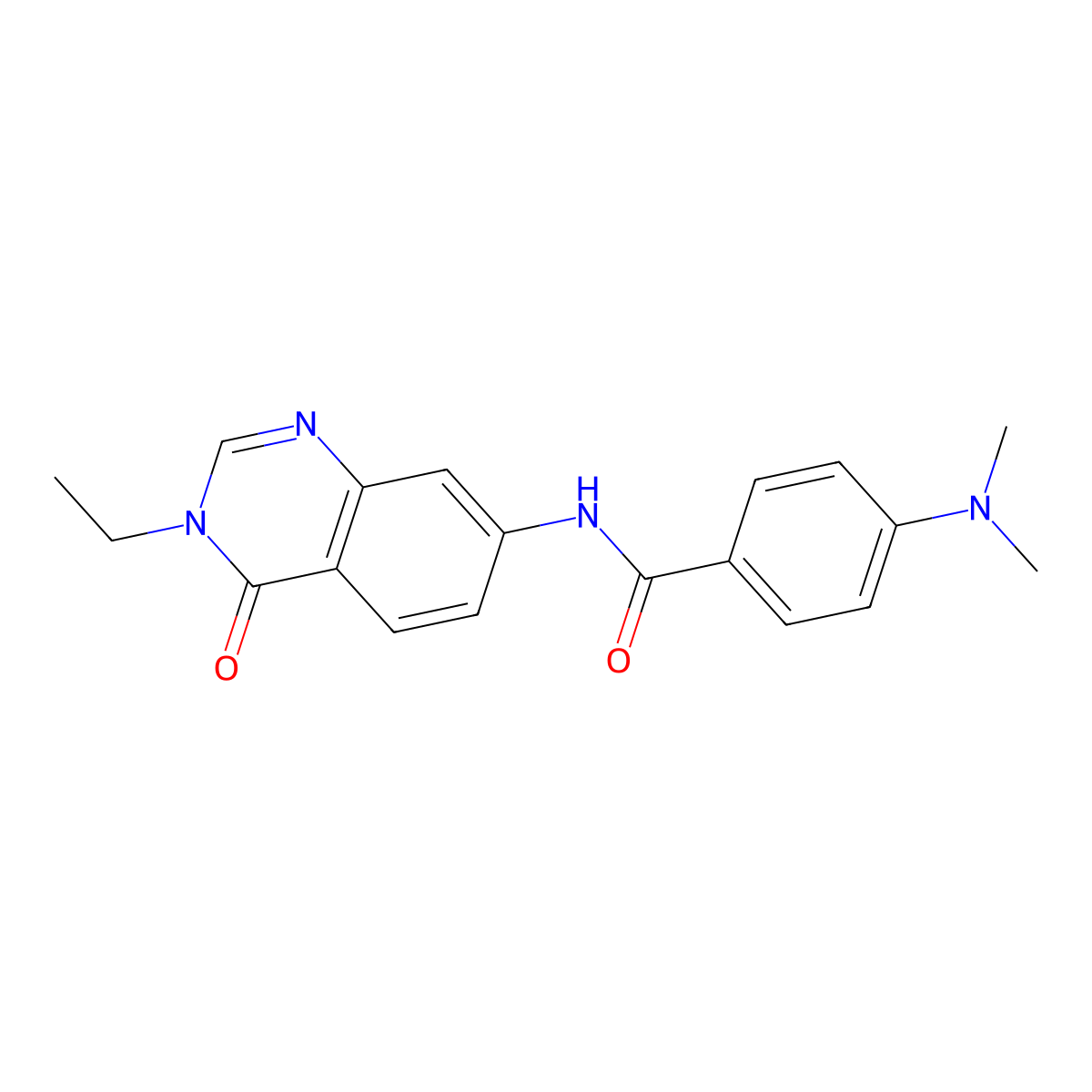 4-(dimethylamino)-N-(3-ethyl-4-oxo-3,4-dihydroquinazolin-7-yl)benzamide molecular structure, CAS 1020241-82-0