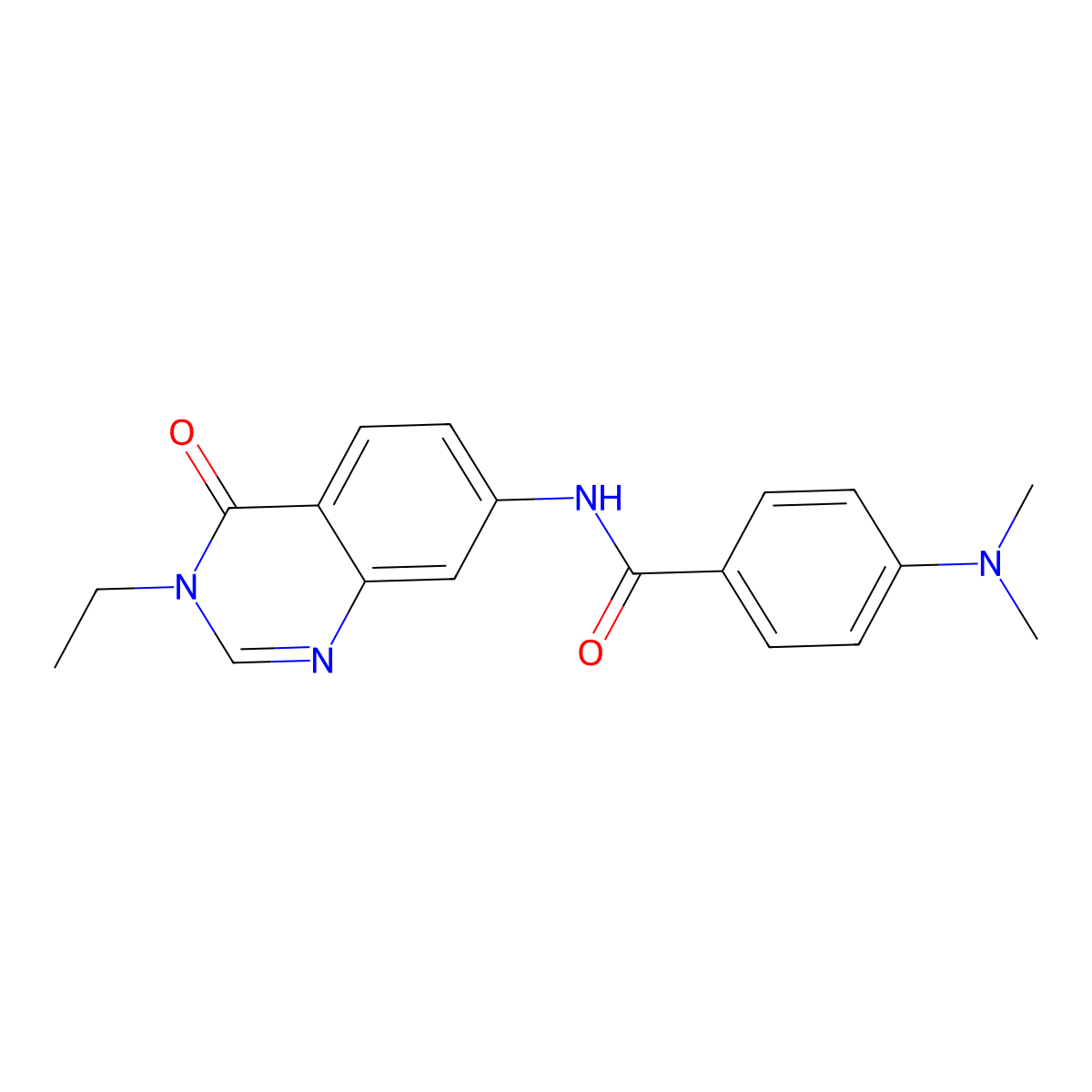 4-(dimethylamino)-N-(3-ethyl-4-oxo-3,4-dihydroquinazolin-7-yl)benzamide molecular structure, CAS 1020241-82-0