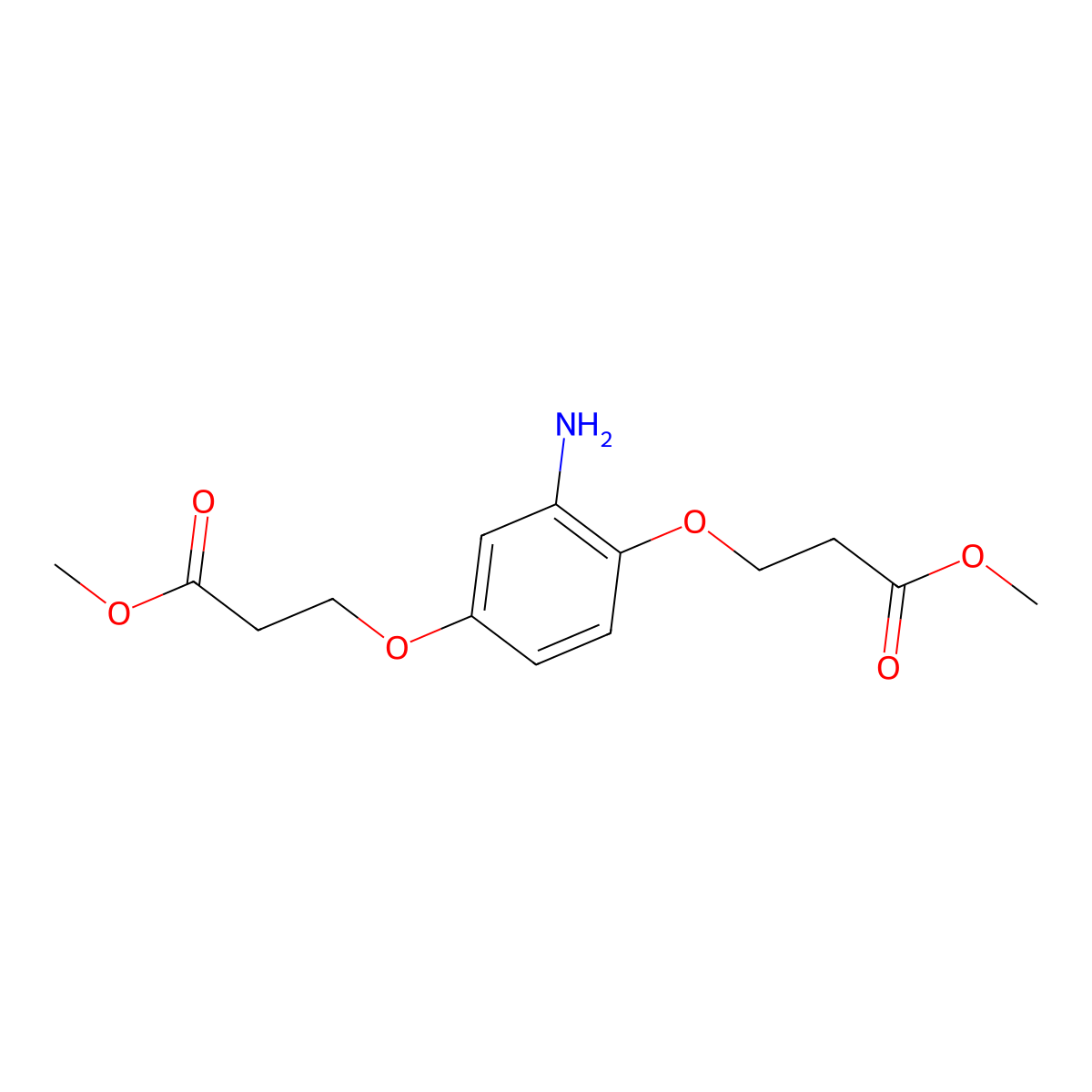 1,1'-Dimethyl 3,3'-[(2-amino-1,4-phenylene)bis(oxy)]bis[propanoate] molecular structure, CAS 1020241-85-3
