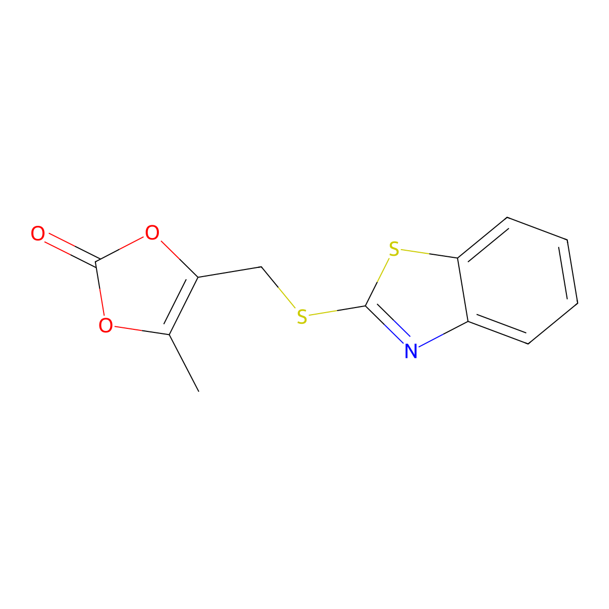 4-[(1,3-Benzothiazol-2-ylsulfanyl)methyl]-5-methyl-1,3-dioxol-2-one molecular structure, CAS 1020242-03-8