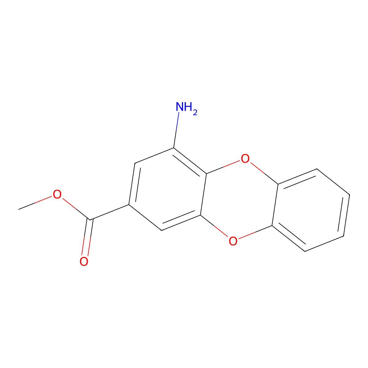 Methyl 4-aminooxanthrene-2-carboxylate molecular structure, CAS 1020242-38-9