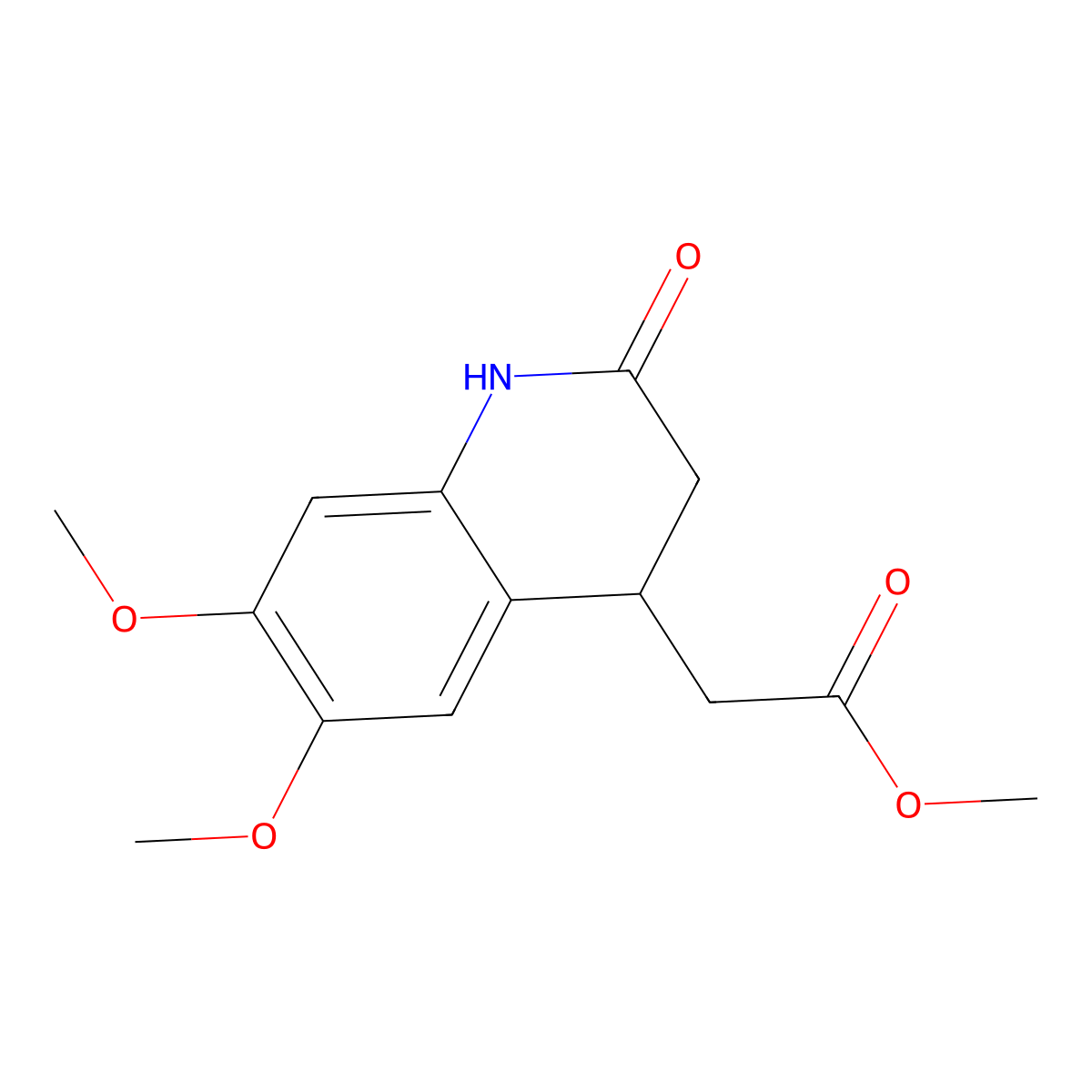 Methyl (6,7-dimethoxy-2-oxo-1,2,3,4-tetrahydroquinolin-4-yl)acetate molecular structure, CAS 1020242-41-4