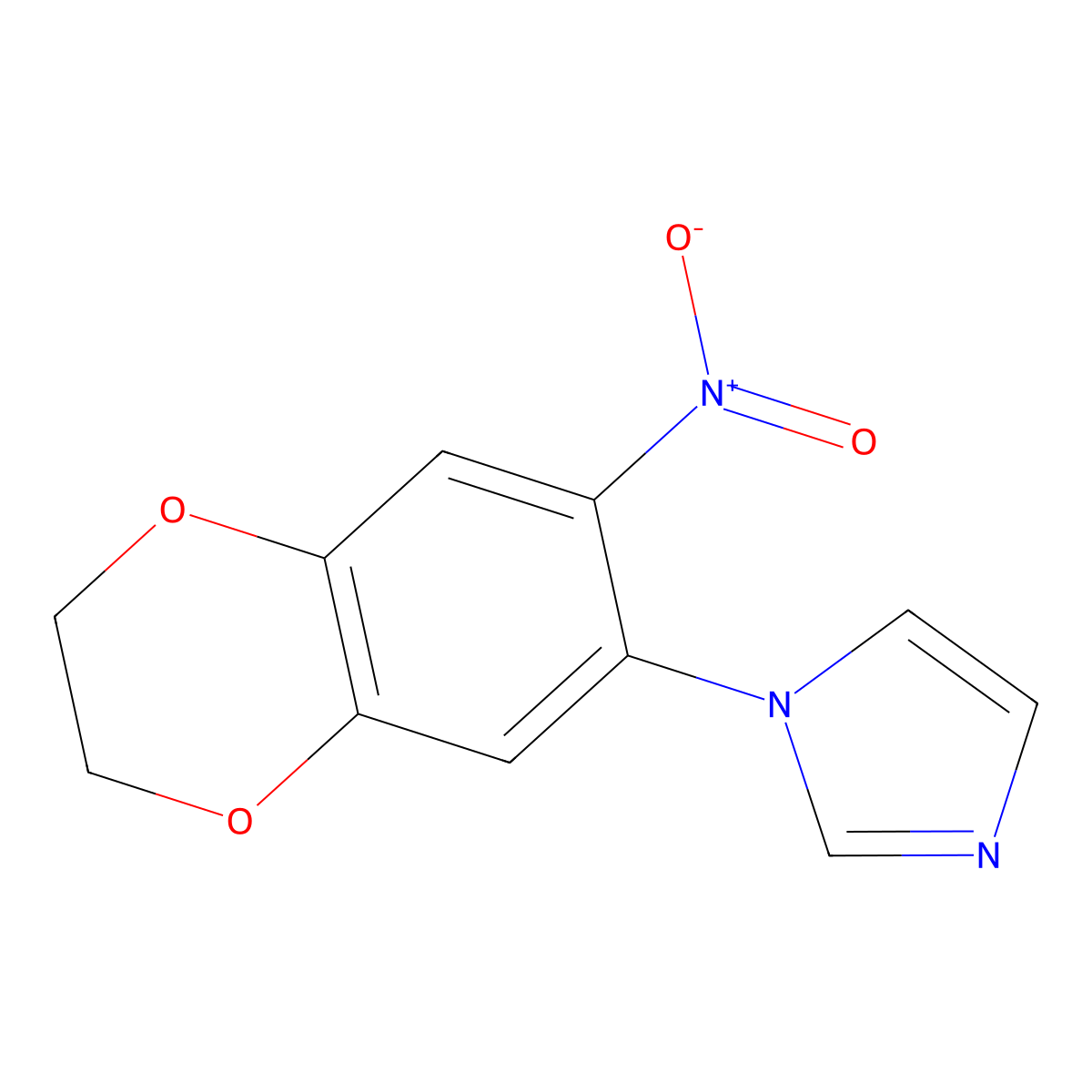 1-(7-nitro-2,3-dihydro-1,4-benzodioxin-6-yl)-1H-imidazole molecular structure, CAS 1020242-98-1