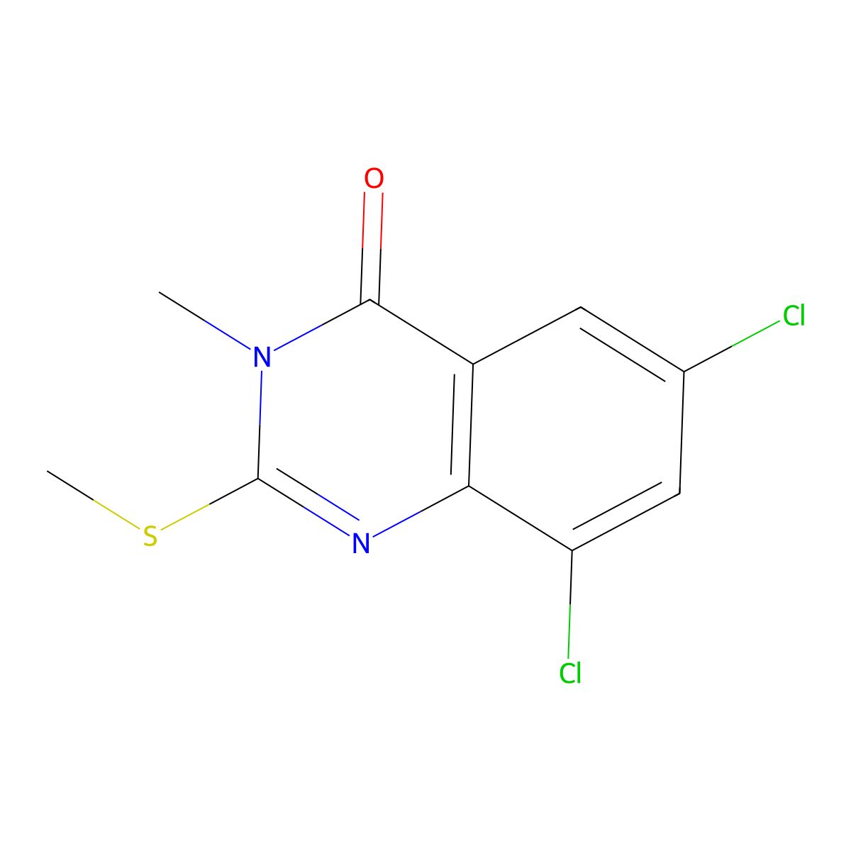 6,8-dichloro-3-methyl-2-(methylsulfanyl)quinazolin-4(3H)-one molecular structure, CAS 1020242-99-2