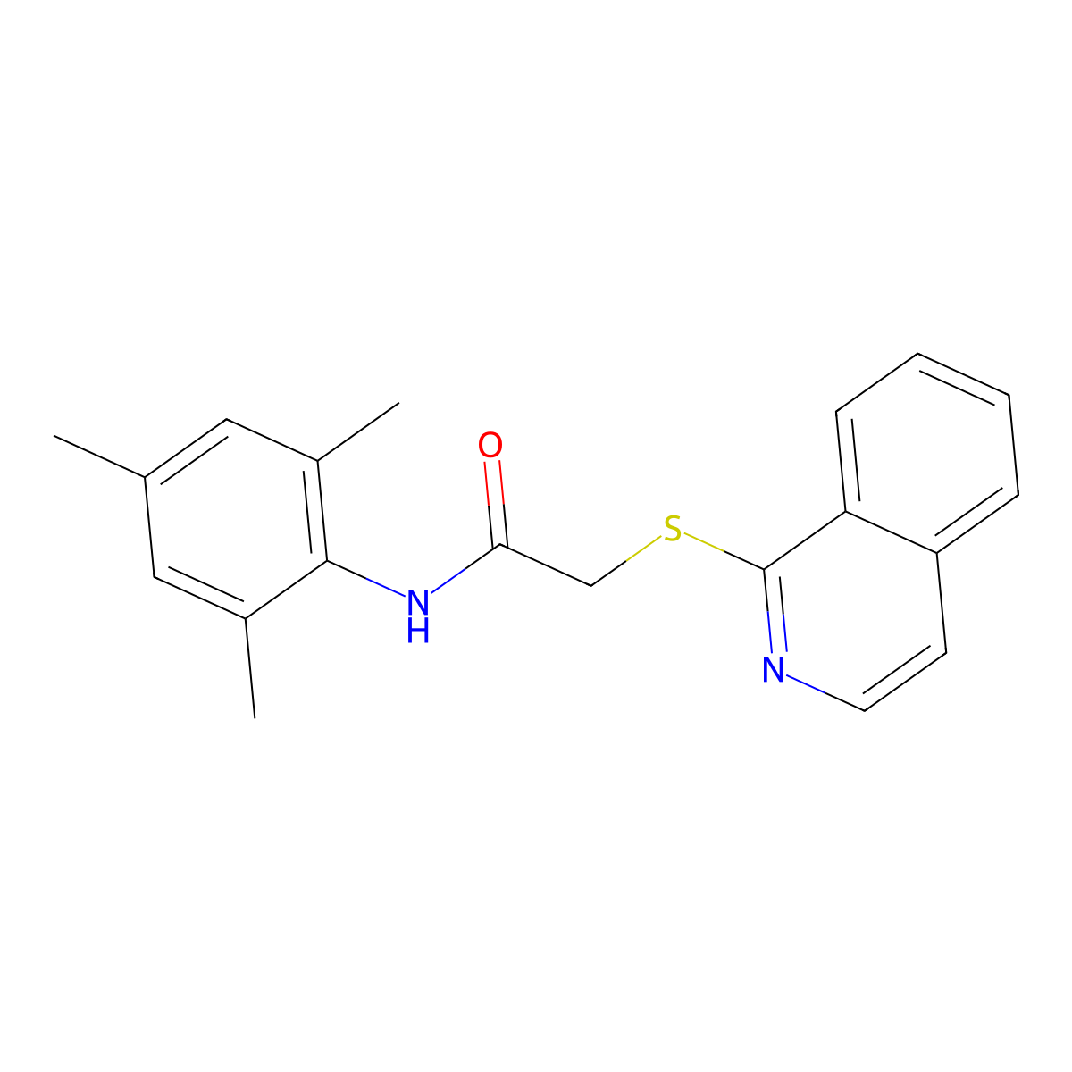 2-(1-isoquinolylsulfanyl)-N~1~-mesitylacetamide molecular structure, CAS 1020243-17-7