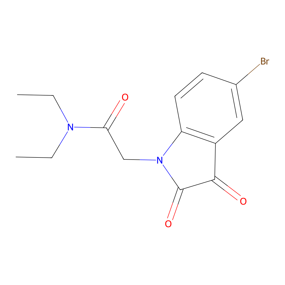 2-(5-bromo-2,3-dioxo-2,3-dihydro-1H-indol-1-yl)-N,N-diethylacetamide molecular structure, CAS 1020243-19-9