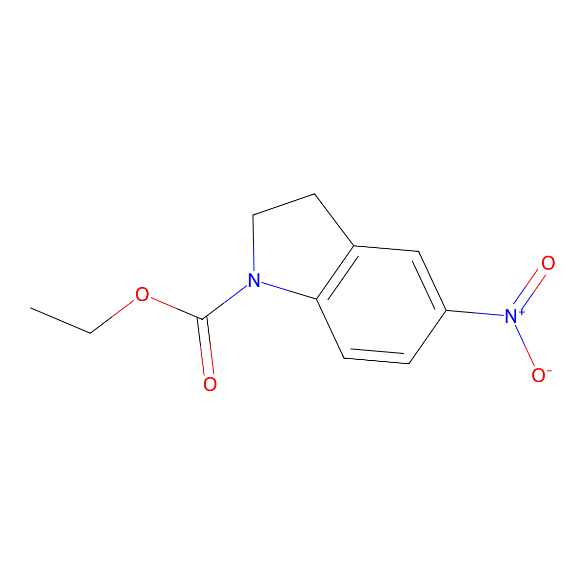 Ethyl 5-nitroindoline-1-carboxylate molecular structure, CAS 1020243-34-8