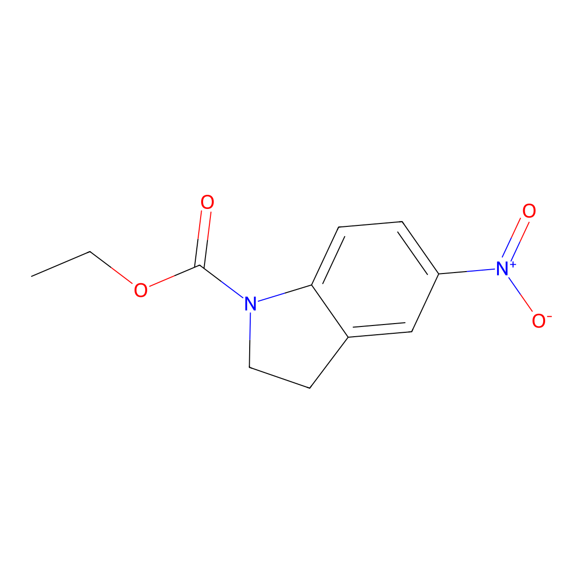 Ethyl 5-nitroindoline-1-carboxylate molecular structure, CAS 1020243-34-8