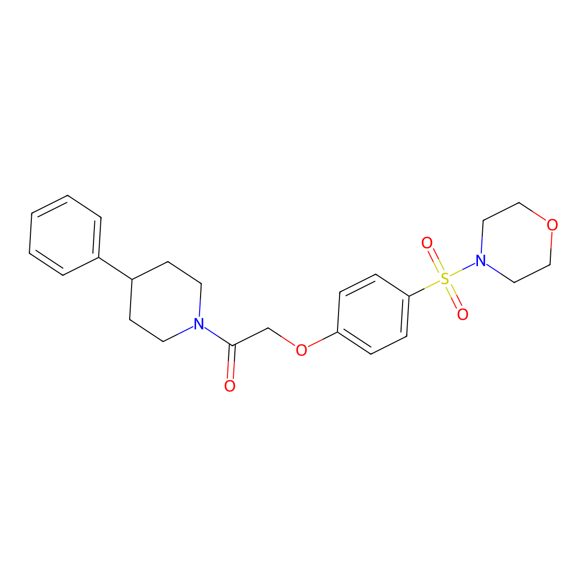 2-[4-(Morpholin-4-ylsulfonyl)phenoxy]-1-(4-phenylpiperidin-1-yl)ethanone molecular structure, CAS 1020245-52-6
