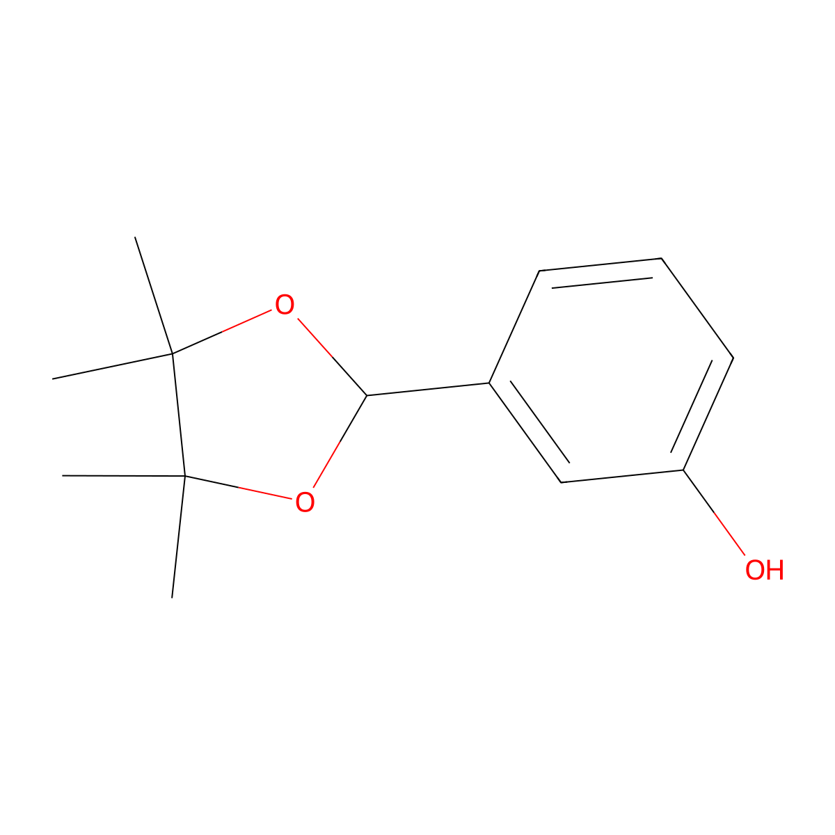 3-(4,4,5,5-Tetramethyl-1,3-dioxolan-2-yl)phenol molecular structure, CAS 1020245-62-8