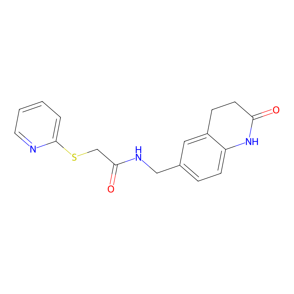 N-[(2-oxo-1,2,3,4-tetrahydroquinolin-6-yl)methyl]-2-(pyridin-2-ylsulfanyl)acetamide molecular structure, CAS 1020245-68-4