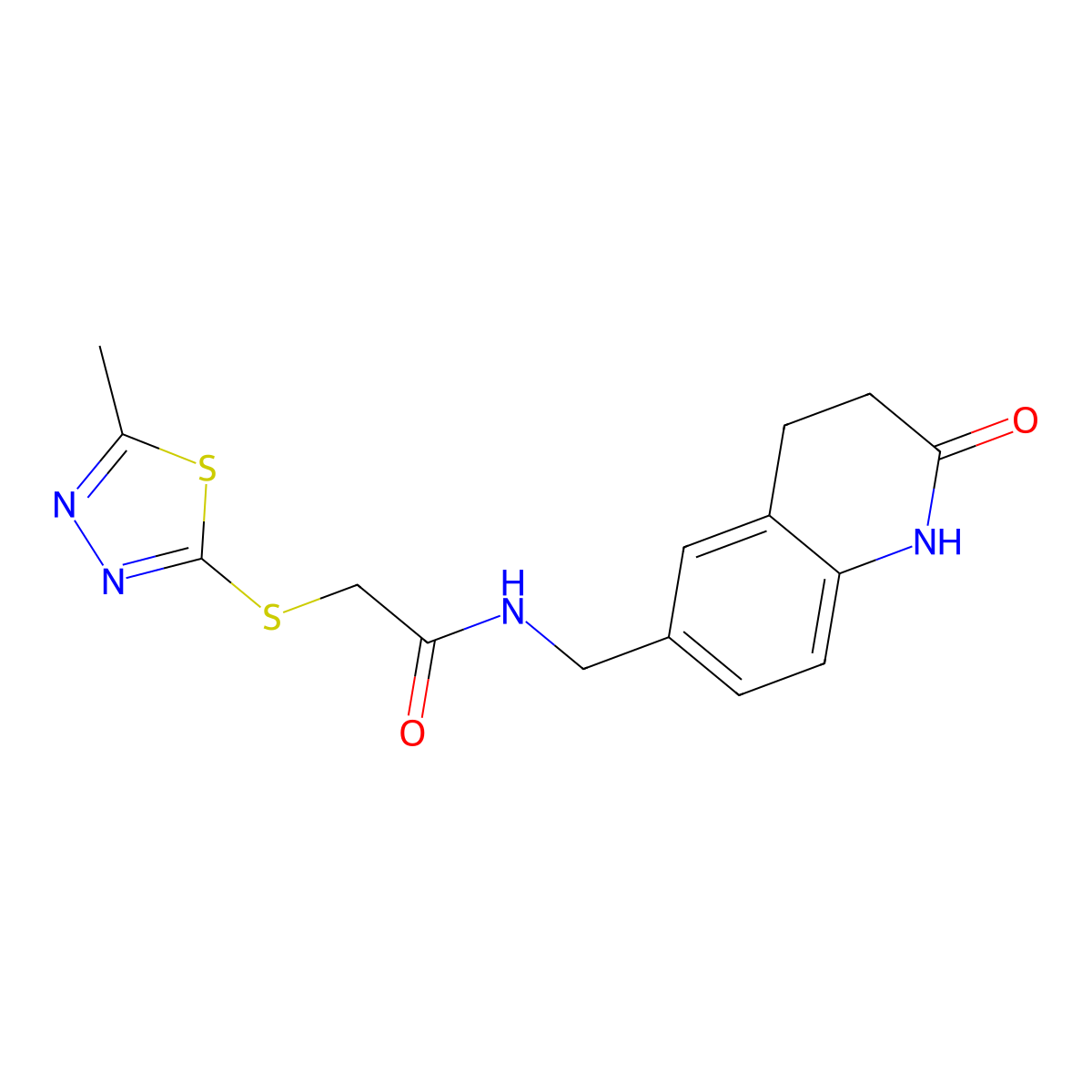 2-[(5-methyl-1,3,4-thiadiazol-2-yl)sulfanyl]-N-[(2-oxo-1,2,3,4-tetrahydroquinolin-6-yl)methyl]acetamide molecular structure, CAS 1020245-69-5
