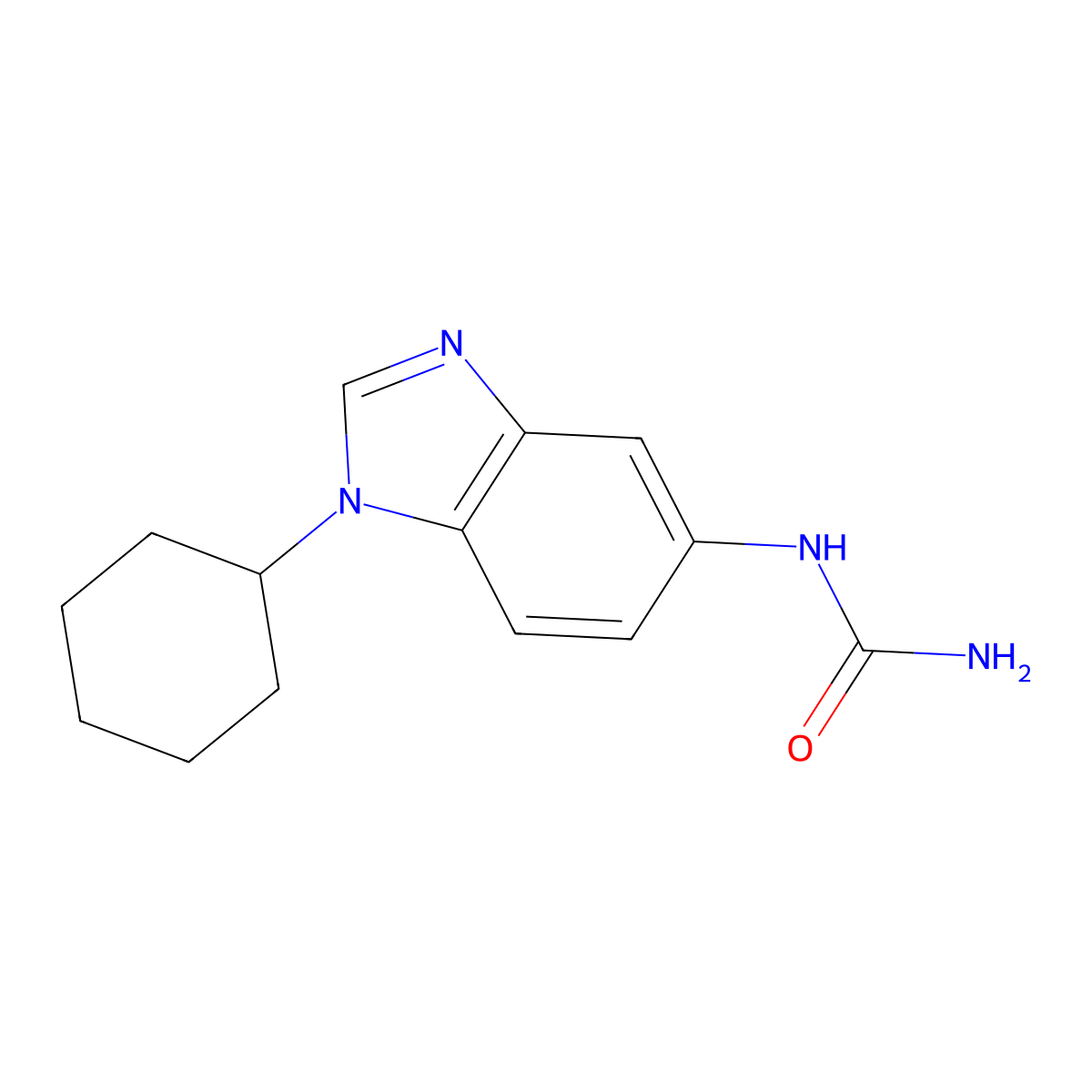 1-(1-cyclohexyl-1H-benzimidazol-5-yl)urea molecular structure, CAS 1020245-75-3