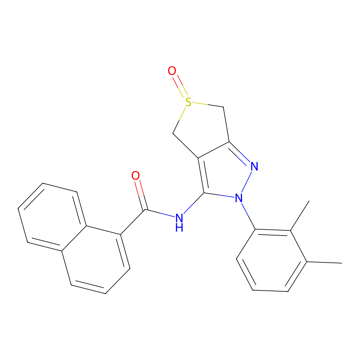 N-[2-(2,3-dimethylphenyl)-5-oxo-4,6-dihydrothieno[3,4-c]pyrazol-3-yl]naphthalene-1-carboxamide molecular structure, CAS 1020246-22-3