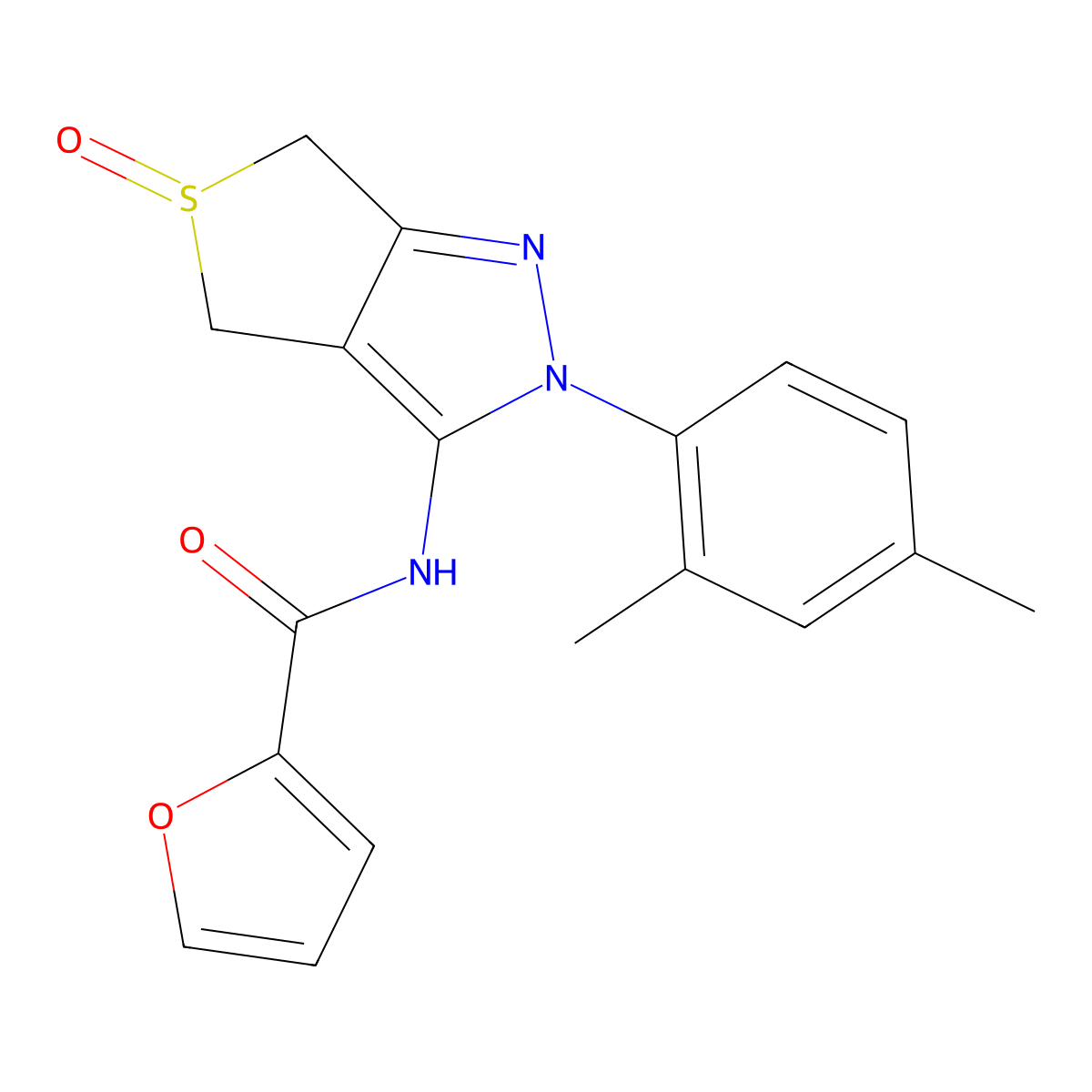 N-(2-(2,4-dimethylphenyl)-5-oxido-4,6-dihydro-2H-thieno[3,4-c]pyrazol-3-yl)furan-2-carboxamide molecular structure, CAS 1020247-81-7
