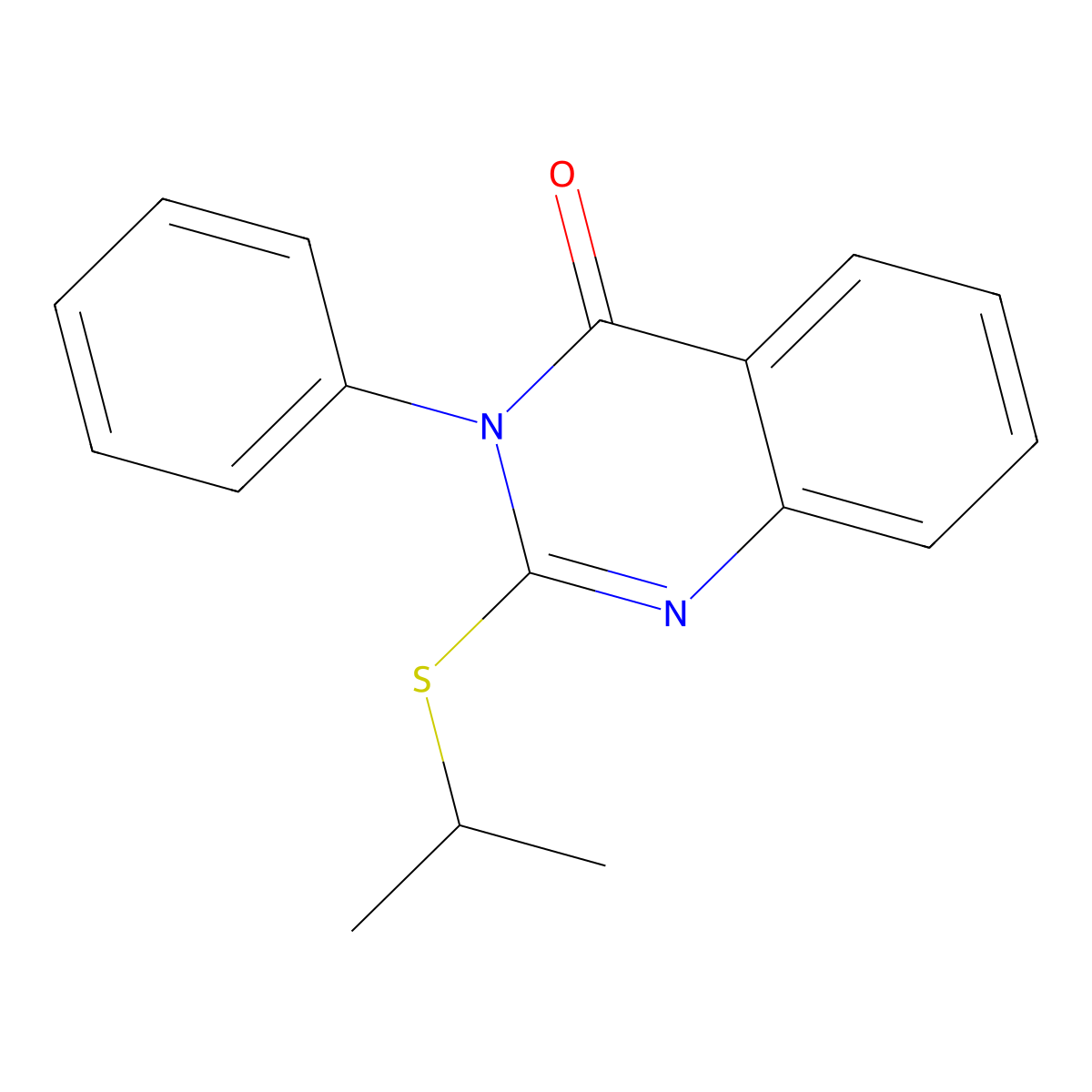3-Phenyl-2-propan-2-ylsulfanylquinazolin-4-one molecular structure, CAS 102025-29-6