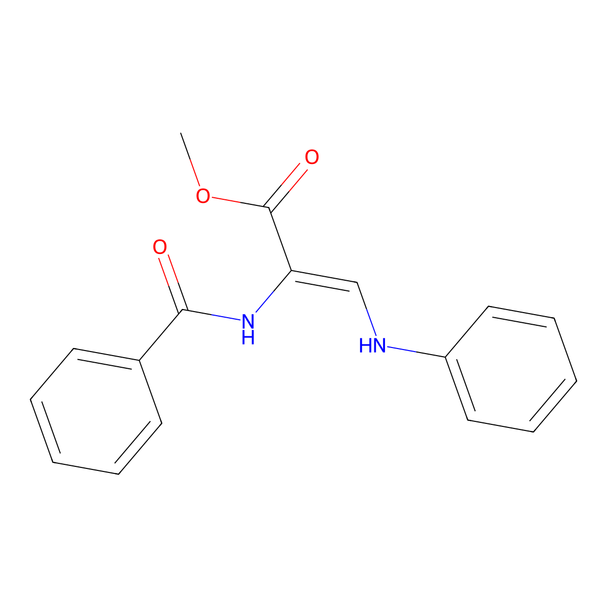 2-Propenoic acid, 2-(benzoylamino)-3-(phenylamino)-, methyl ester molecular structure, CAS 102025-82-1