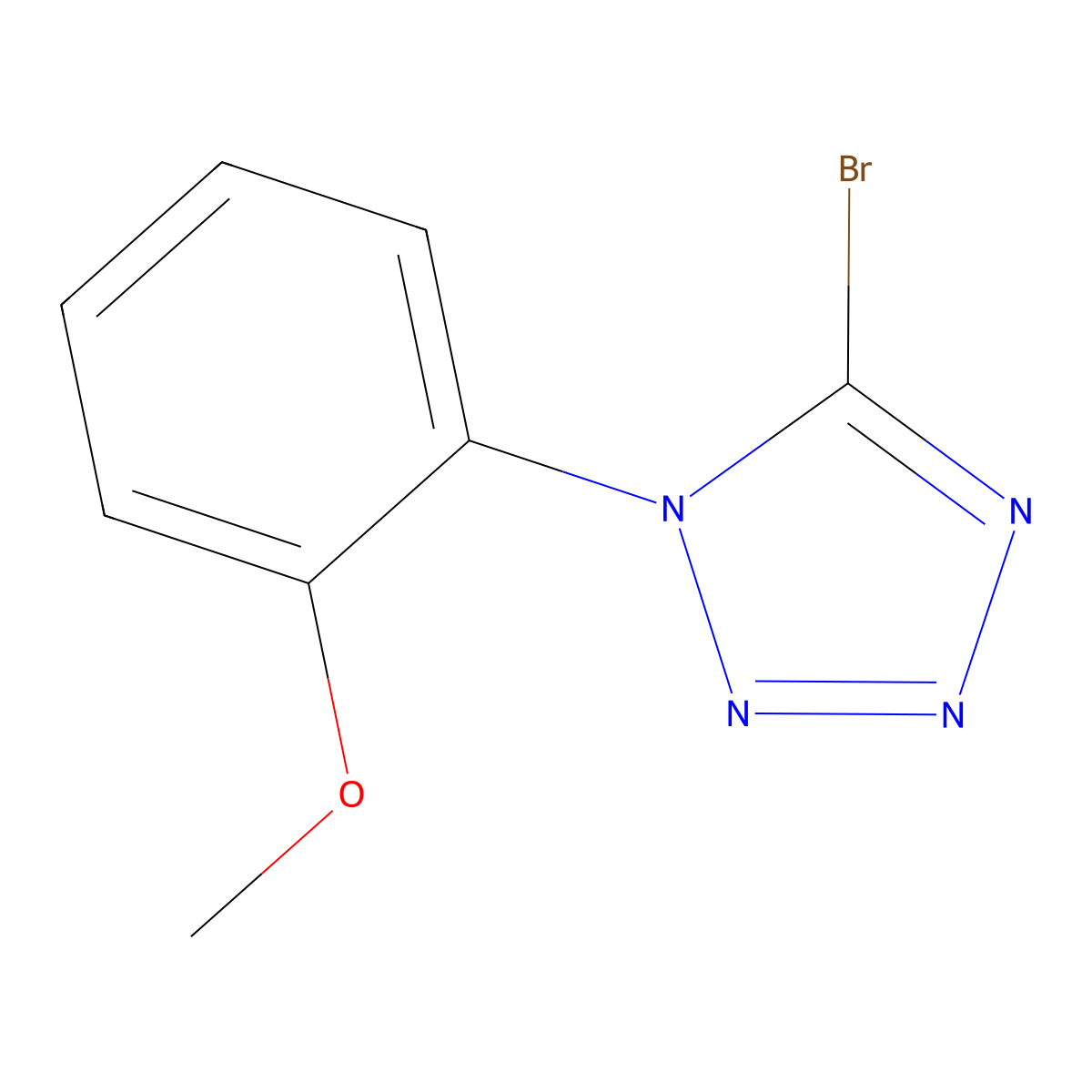 2-(5-bromo-1H-tetraazol-1-yl)phenyl methyl ether molecular structure, CAS 1020250-28-5