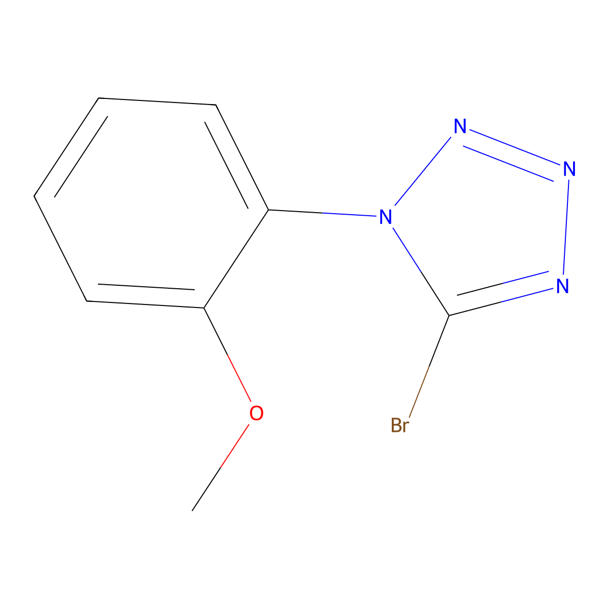 2-(5-bromo-1H-tetraazol-1-yl)phenyl methyl ether molecular structure, CAS 1020250-28-5