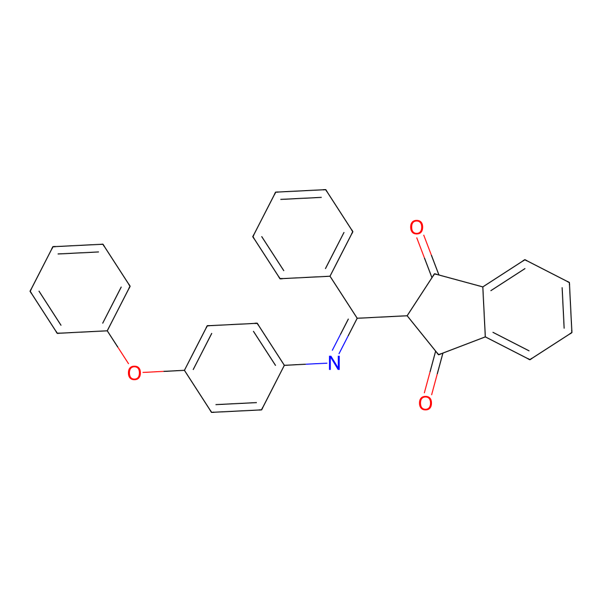 2-[[(4-phenoxyphenyl)imino](phenyl)methyl]-1H-indene-1,3(2H)-dione molecular structure, CAS 1020251-79-9