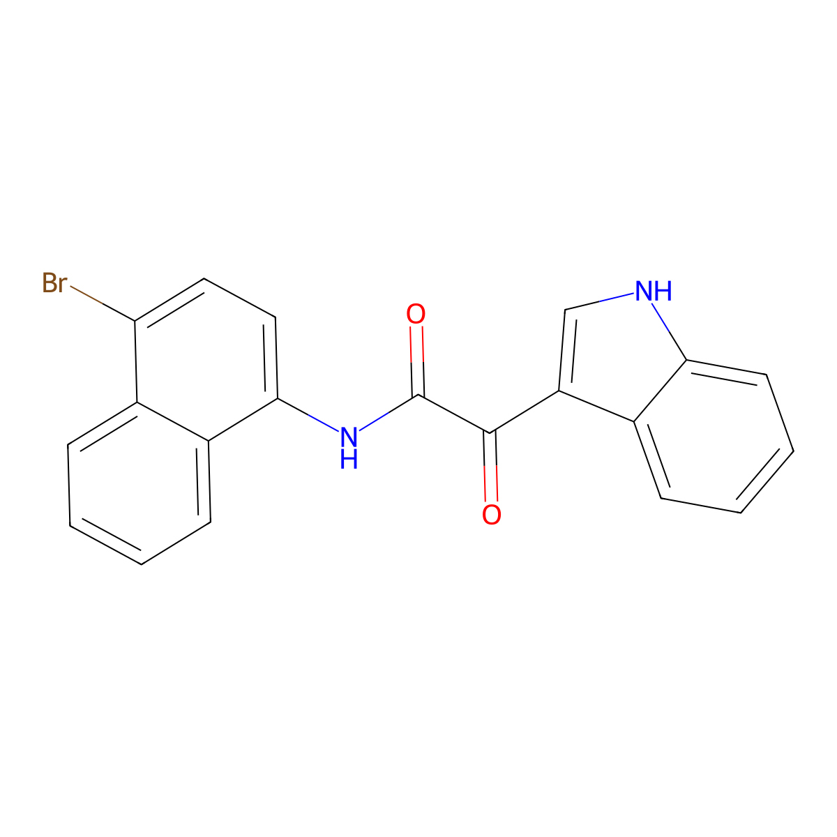 N-(4-bromonaphthalen-1-yl)-2-(1H-indol-3-yl)-2-oxoacetamide molecular structure, CAS 1020251-84-6
