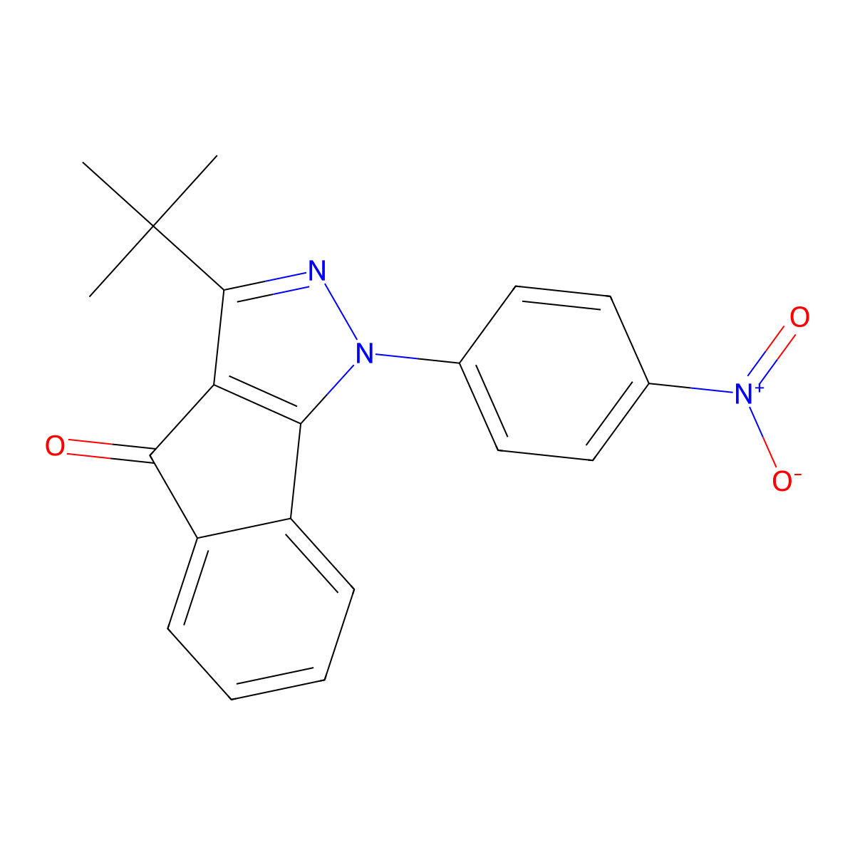 3-(Tert-butyl)-1-(4-nitrophenyl)indeno[2,3-d]pyrazol-4-one molecular structure, CAS 1020251-86-8