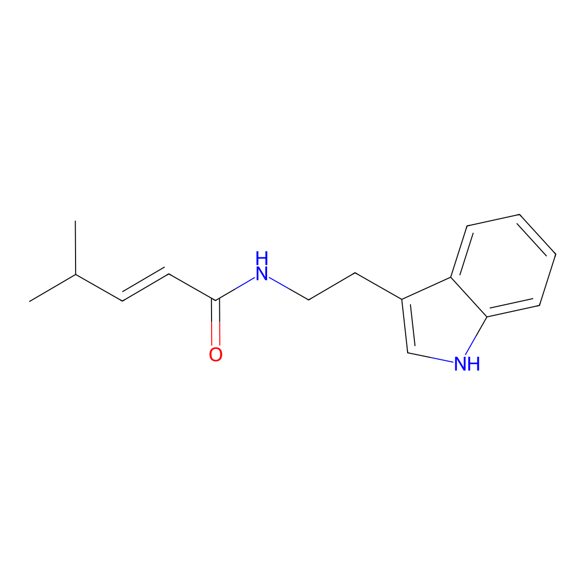 N-[2-(1H-indol-3-yl)ethyl]-4-methylpent-2-enamide molecular structure, CAS 1020251-92-6
