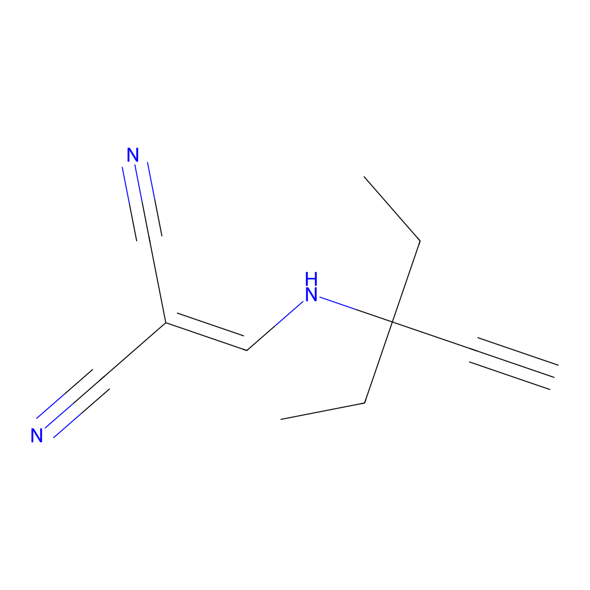 2-[(3-Ethylpent-1-yn-3-ylamino)methylidene]propanedinitrile molecular structure, CAS 1020251-93-7