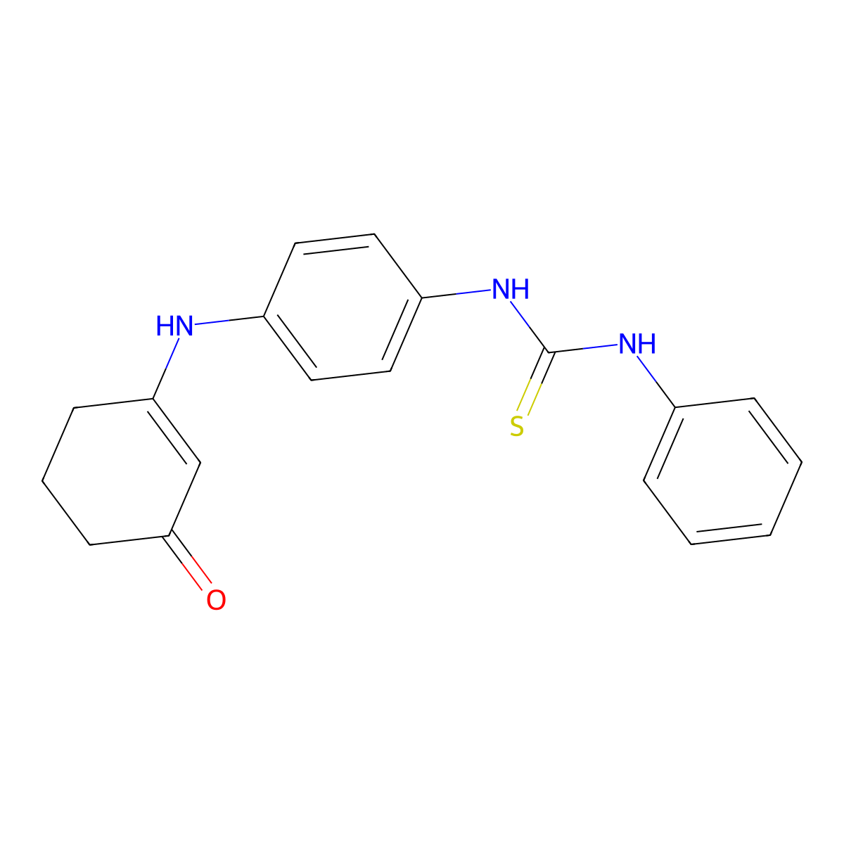 1-[4-[(3-Oxocyclohexen-1-yl)amino]phenyl]-3-phenylthiourea molecular structure, CAS 1020252-07-6