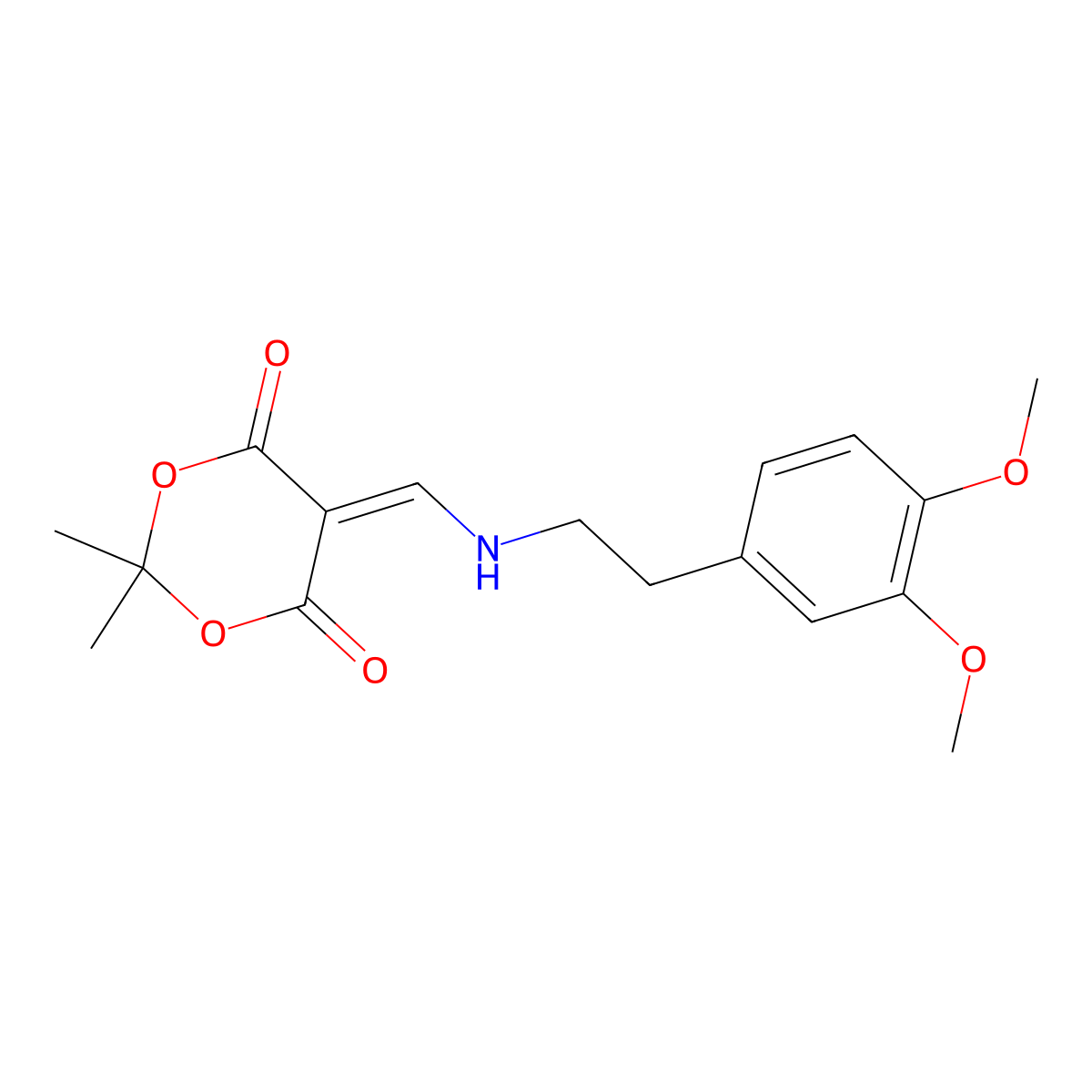 5-({[2-(3,4-Dimethoxyphenyl)ethyl]amino}methylidene)-2,2-dimethyl-1,3-dioxane-4,6-dione molecular structure, CAS 1020252-23-6