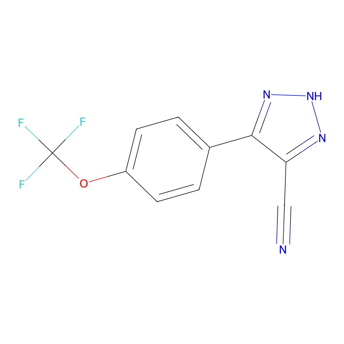 4-[4-(trifluoromethoxy)phenyl]-1H-1,2,3-triazole-5-carbonitrile molecular structure, CAS 1020252-27-0
