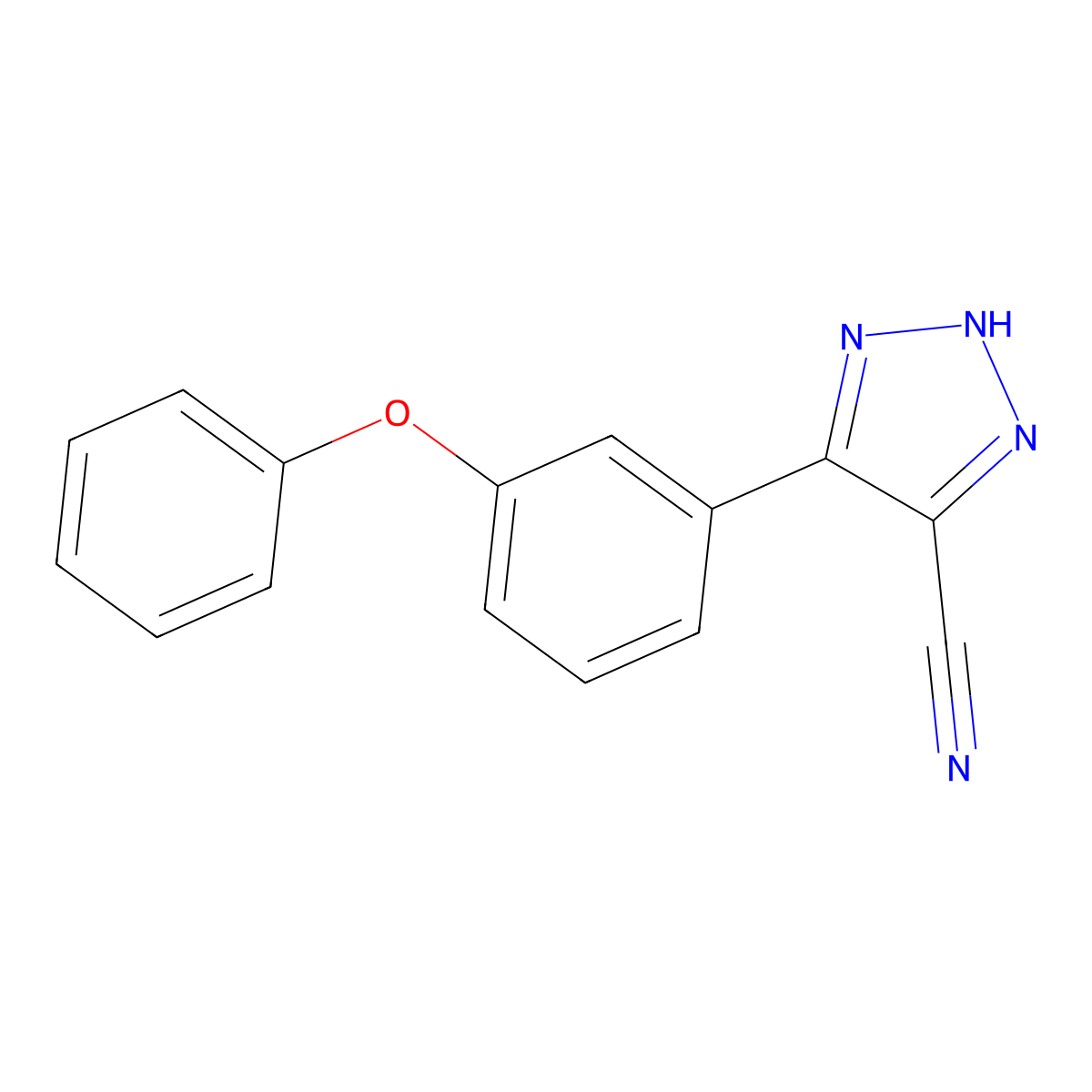 4-(3-phenoxyphenyl)-1H-1,2,3-triazole-5-carbonitrile molecular structure, CAS 1020252-28-1