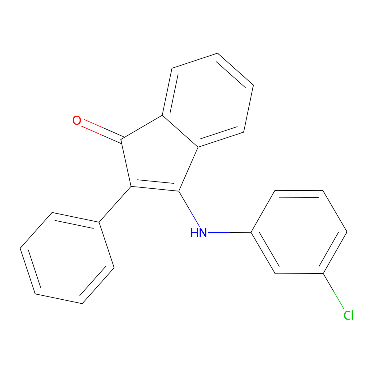 3-((3-Chlorophenyl)amino)-2-phenylinden-1-one molecular structure, CAS 1020252-39-4