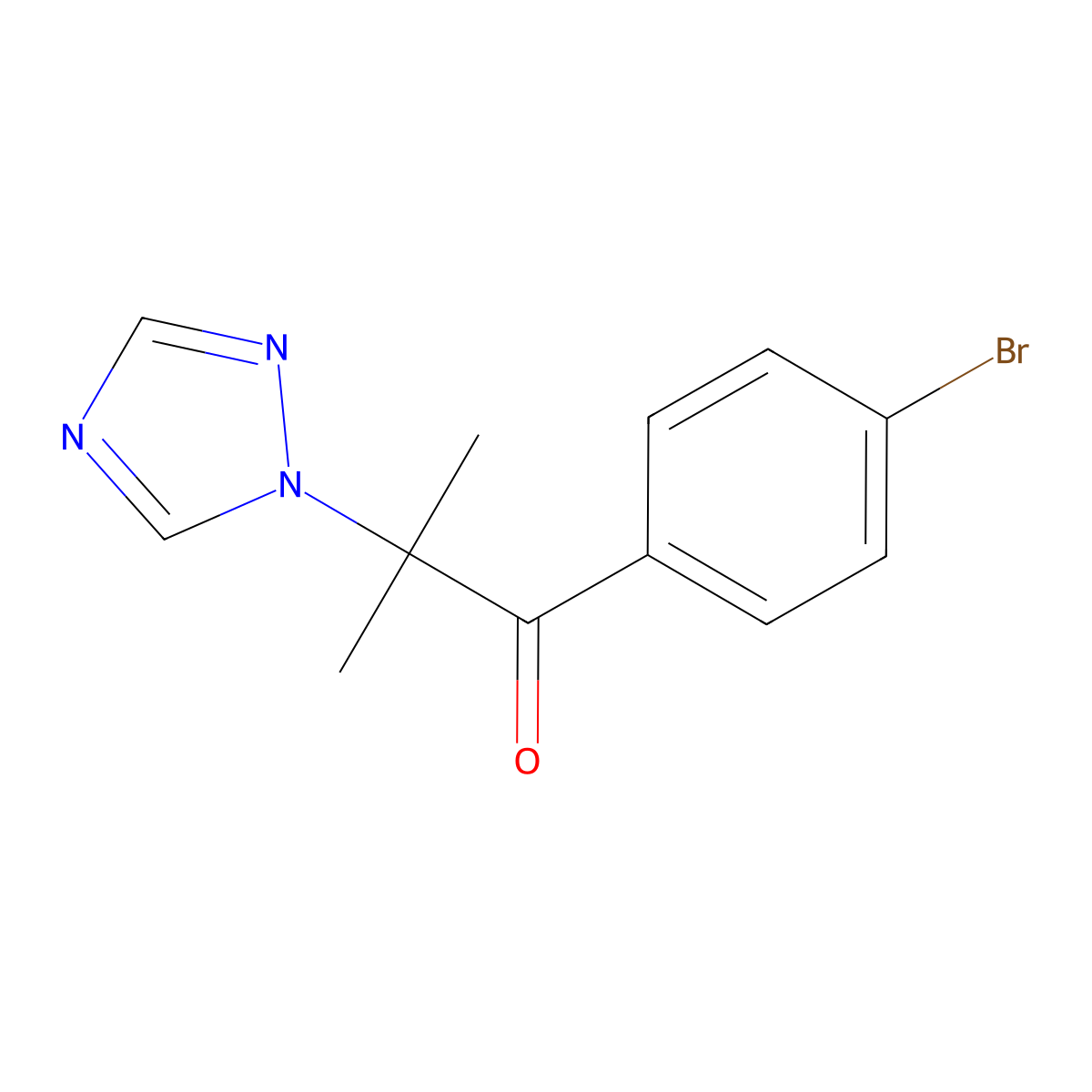 1-(4-Bromophenyl)-2-methyl-2-(1,2,4-triazol-1-yl)propan-1-one molecular structure, CAS 1020252-47-4