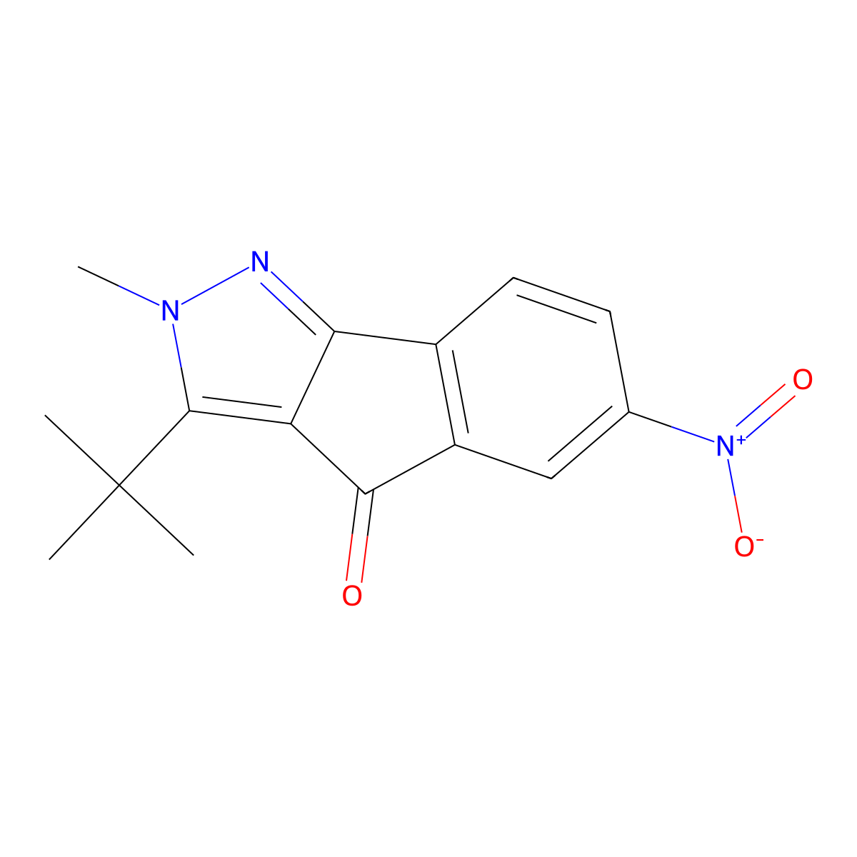 3-(Tert-butyl)-2-methyl-6-nitroindeno[3,2-c]pyrazol-4-one molecular structure, CAS 1020252-56-5