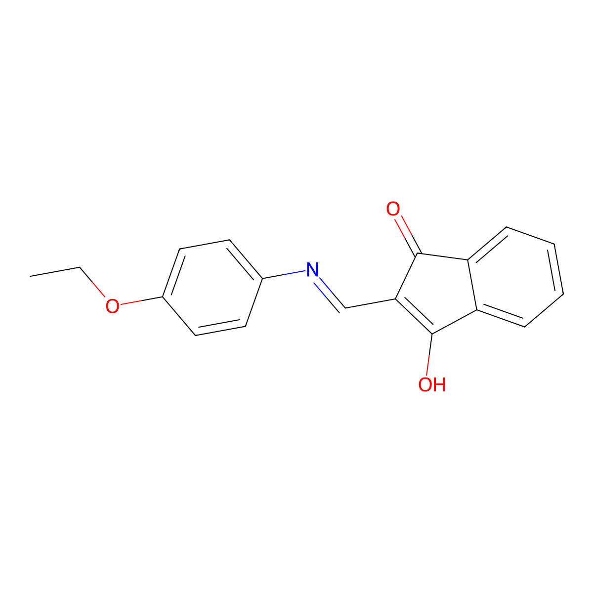 2-(((4-Ethoxyphenyl)amino)methylene)indane-1,3-dione molecular structure, CAS 1020252-57-6