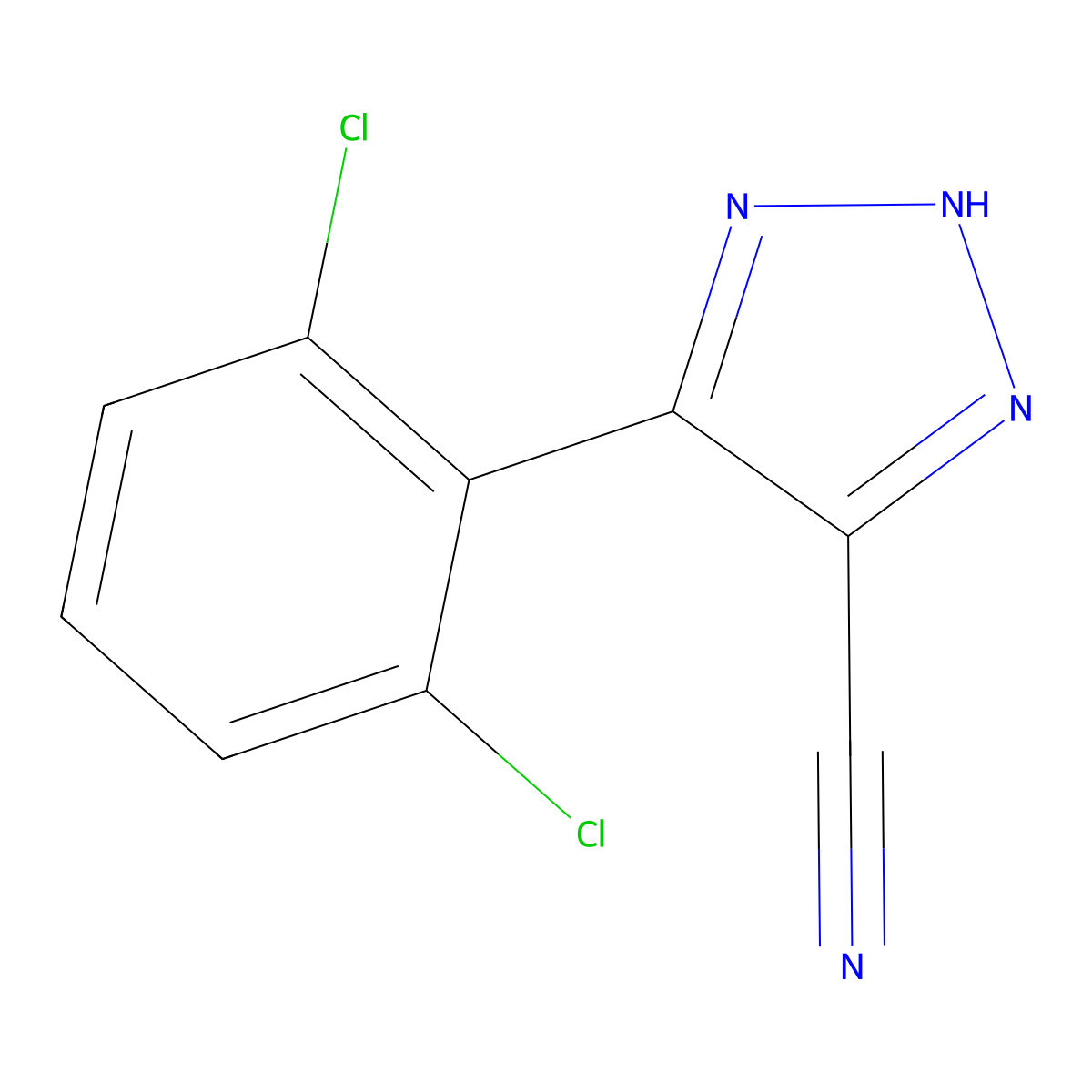 4-(2,6-dichlorophenyl)-1H-1,2,3-triazole-5-carbonitrile molecular structure, CAS 1020252-66-7