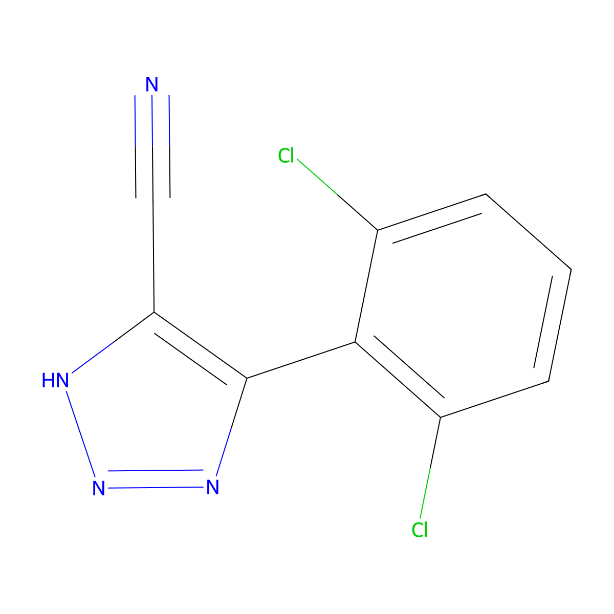 4-(2,6-dichlorophenyl)-1H-1,2,3-triazole-5-carbonitrile molecular structure, CAS 1020252-66-7