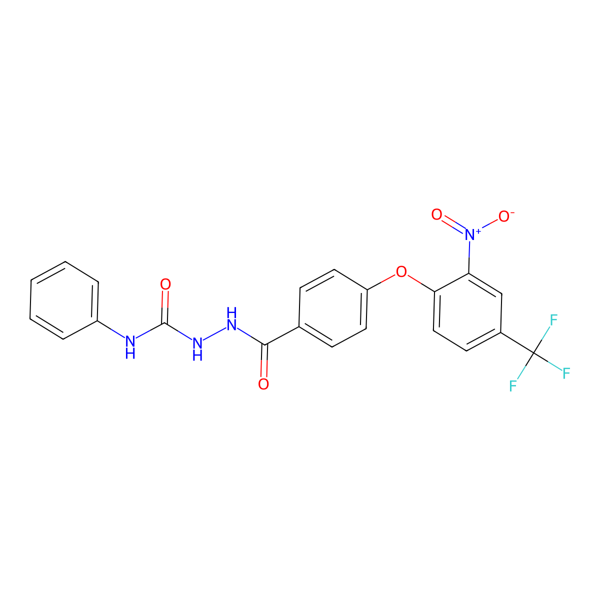 1-[[4-[2-Nitro-4-(trifluoromethyl)phenoxy]benzoyl]amino]-3-phenylurea molecular structure, CAS 1020252-70-3